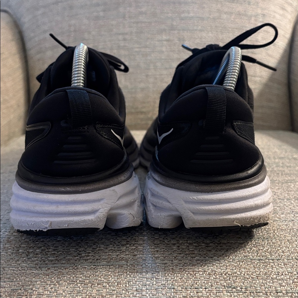 Hoka One One Bondi 8 Black White Running Walking Gym Shoes Women’s size 9.5 - Picture 8 of 10